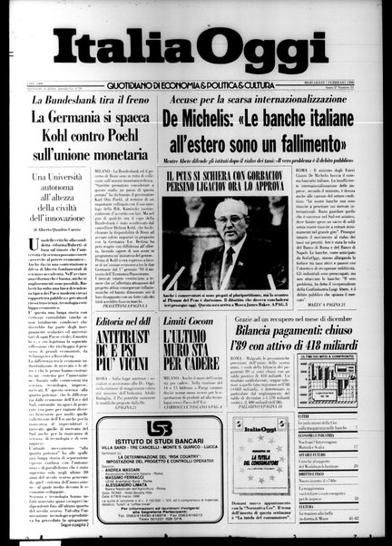 Italia oggi : quotidiano di economia finanza e politica